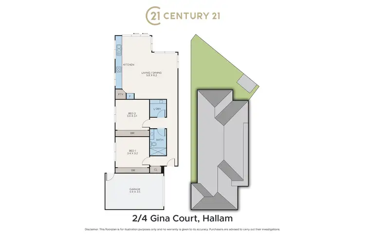 Floorplan of Homely unit listing, 2/4 Gina Court, Hallam VIC 3803