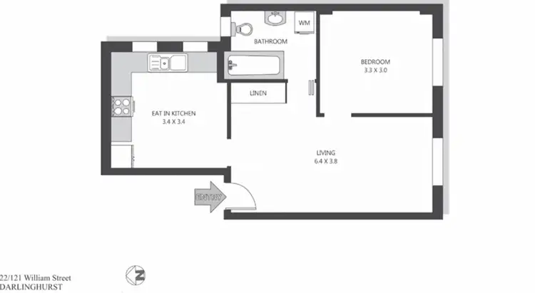 Floorplan of Homely apartment listing, 22/121 William Street, Darlinghurst NSW 2010