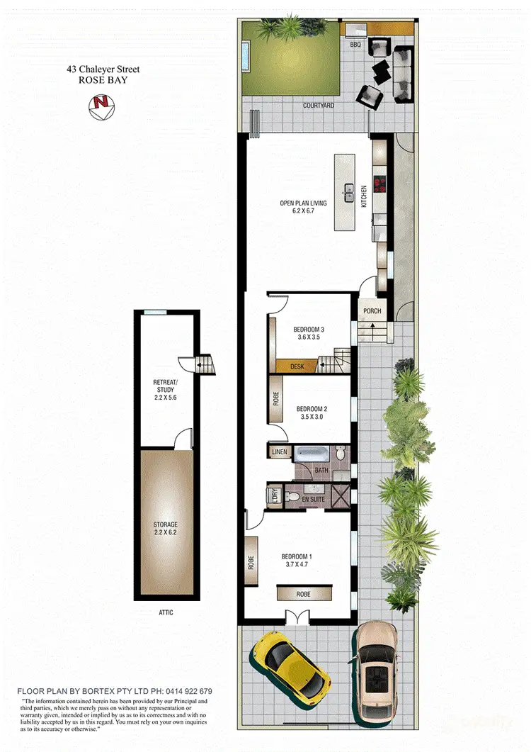 Floorplan of Homely semi-detached listing, 43 Chaleyer Street, Rose Bay NSW 2029