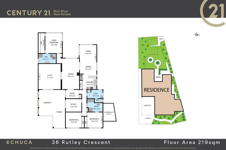 Floorplan of Homely house listing, 36 Rutley Crescent, Echuca VIC 3564