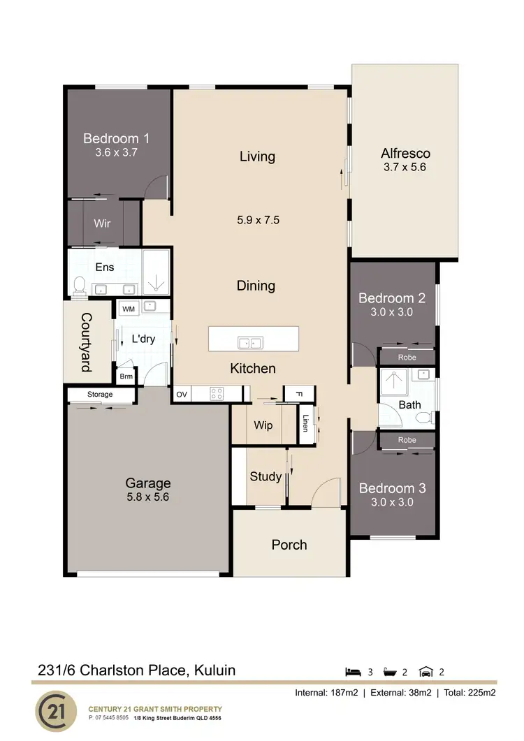 Floorplan of Homely retirement listing, 231/6 Charlston Pl, Kuluin QLD 4558