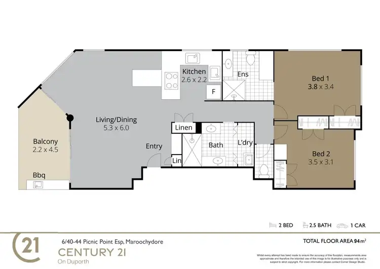 Floorplan of Homely unit listing, 6/40-44 Picnic Point Esplanade, Maroochydore QLD 4558