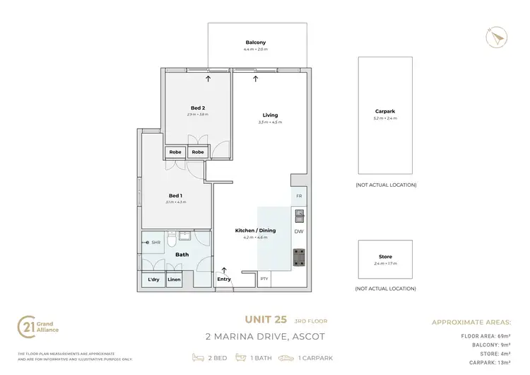Floorplan of Homely apartment listing, 25/2 Marina Drive, Ascot WA 6104