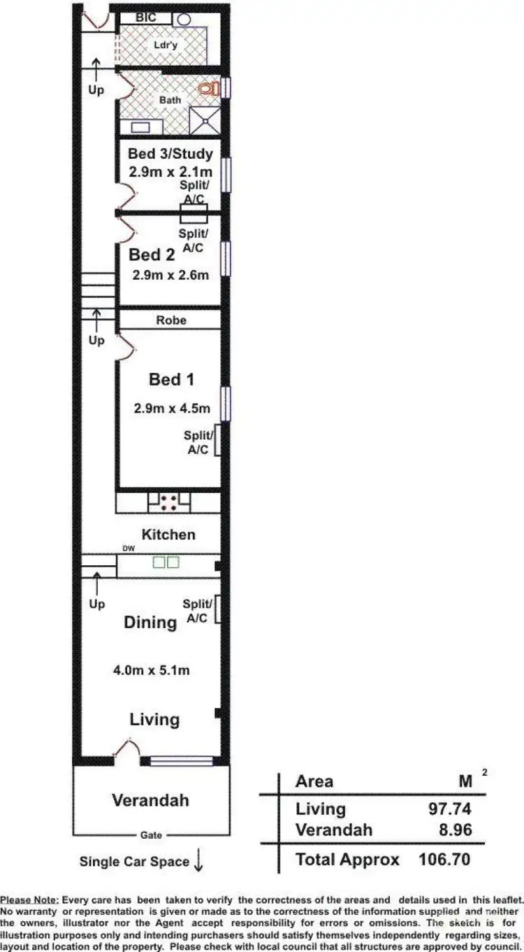 Floorplan of Homely semi-detached listing, 9/5 Churchill Road, Ovingham SA 5082