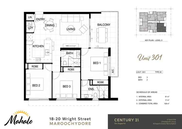 Floorplan of Homely apartment listing, 301/18-20 Wright Street, Maroochydore QLD 4558