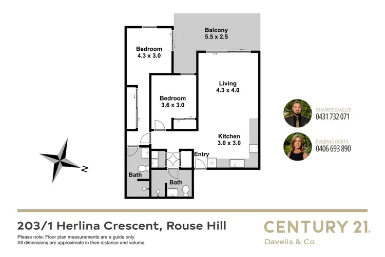 Floorplan of Homely apartment listing, 203/1 Herlina Crescent, Rouse Hill NSW 2155