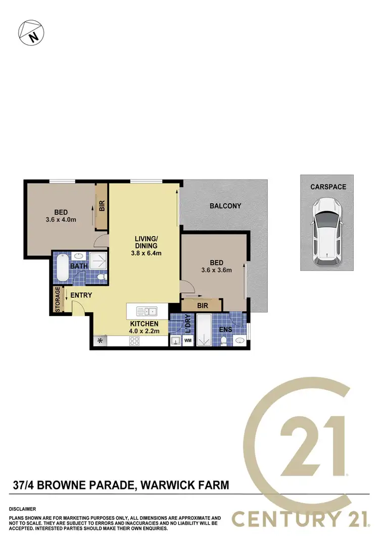 Floorplan of Homely apartment listing, 37/4-6 Browne Parade, Warwick Farm NSW 2170