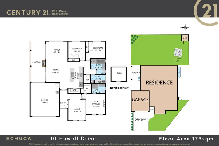 Floorplan of Homely house listing, 10 Howell Drive, Echuca VIC 3564