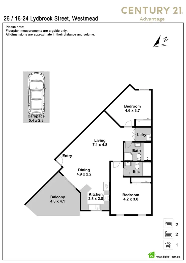 Floorplan of Homely apartment listing, 26/16-24 Lydbrook Street, Westmead NSW 2145