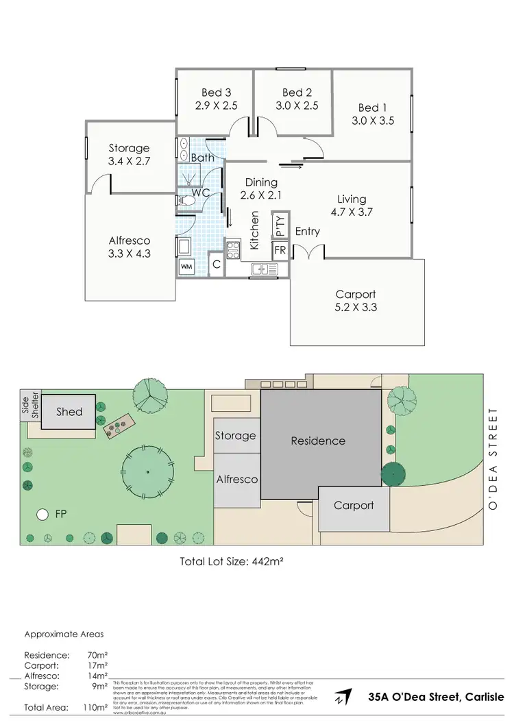 Floorplan of Homely house listing, 35A O'Dea Street, Carlisle WA 6101