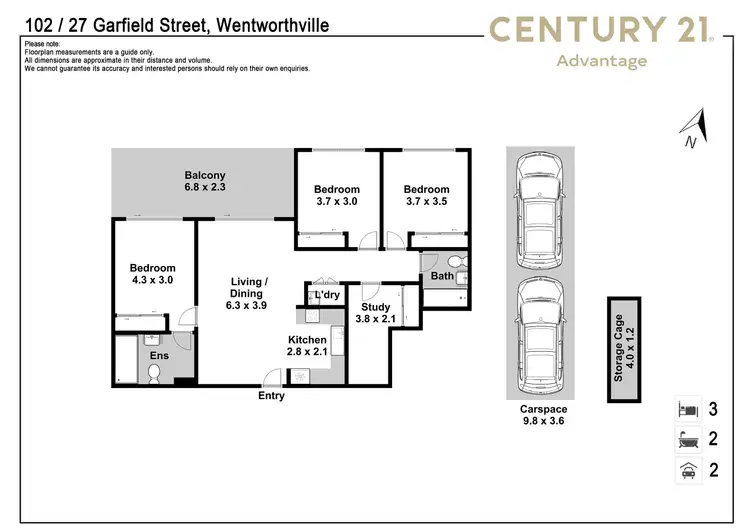 Floorplan of Homely apartment listing, 102/27 Garfield Street, Wentworthville NSW 2145