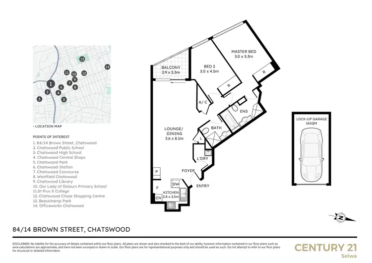 Floorplan of Homely apartment listing, 84/14 Brown Street, Chatswood NSW 2067