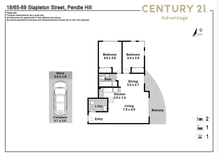 Floorplan of Homely apartment listing, 18/65-69 Stapleton Street, Pendle Hill NSW 2145