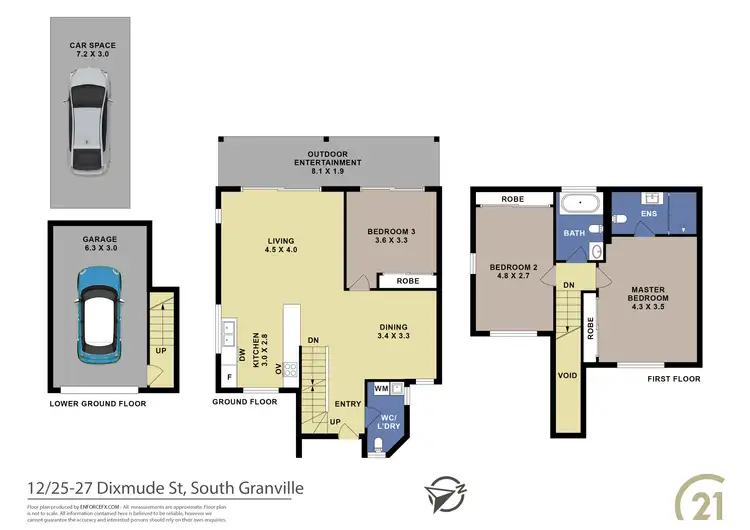 Floorplan of Homely townhouse listing, 12/25-27 Dixmude Street, South Granville NSW 2142
