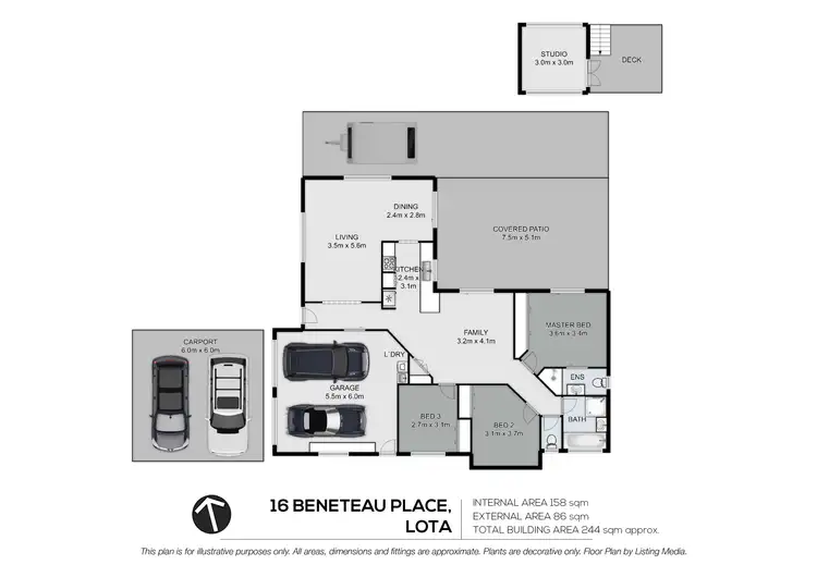 Floorplan of Homely house listing, 16 Beneteau Place, Lota QLD 4179