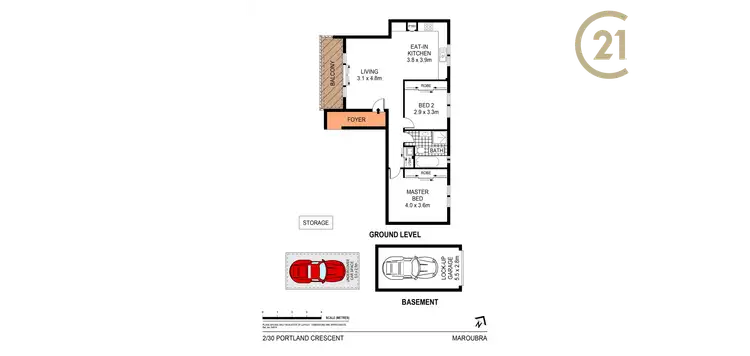 Floorplan of Homely apartment listing, 2/30 Portland Crescent, Maroubra NSW 2035