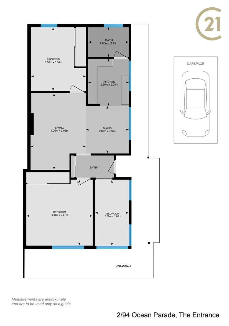Floorplan of Homely unit listing, 2/94 Ocean Parade, The Entrance NSW 2261