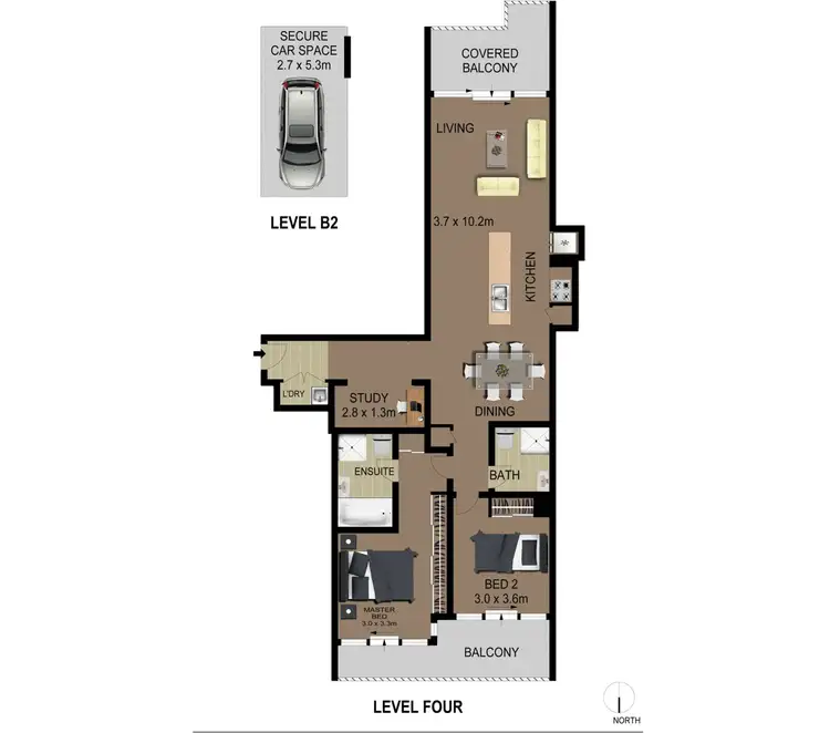 Floorplan of Homely apartment listing, 405E/599 Pacific Highway, St Leonards NSW 2065