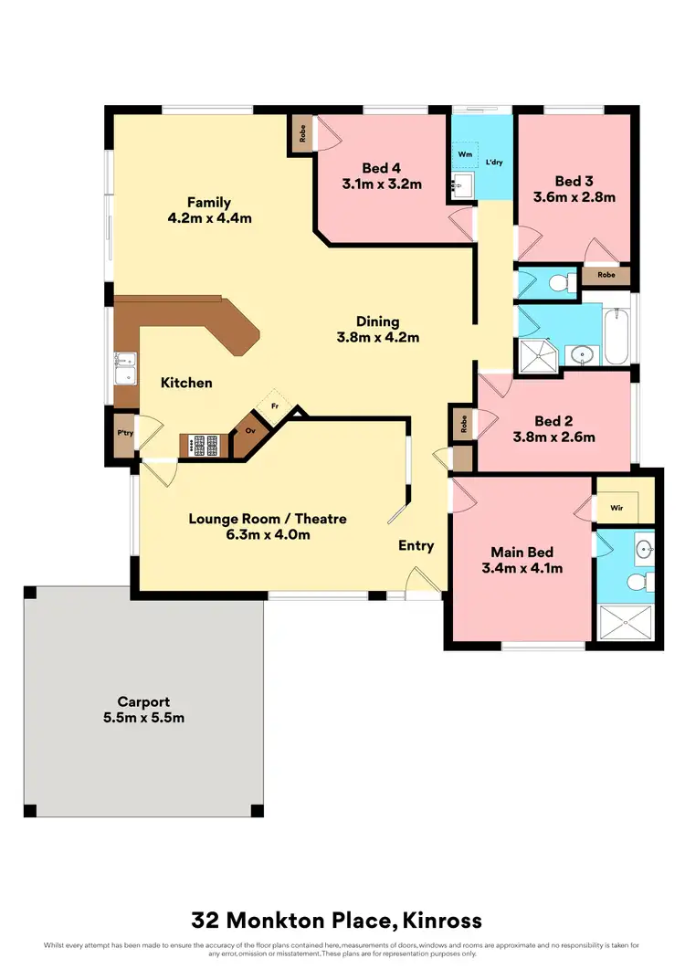 Floorplan of Homely house listing, 32 Monkton Place, Kinross WA 6028