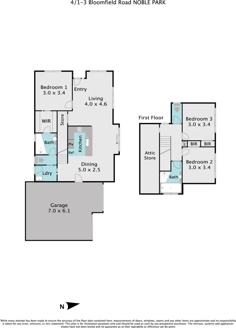 Floorplan of Homely townhouse listing, 4/1-3 Bloomfield Road, Noble Park VIC 3174
