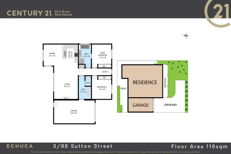 Floorplan of Homely unit listing, 3/98 Sutton Street, Echuca VIC 3564