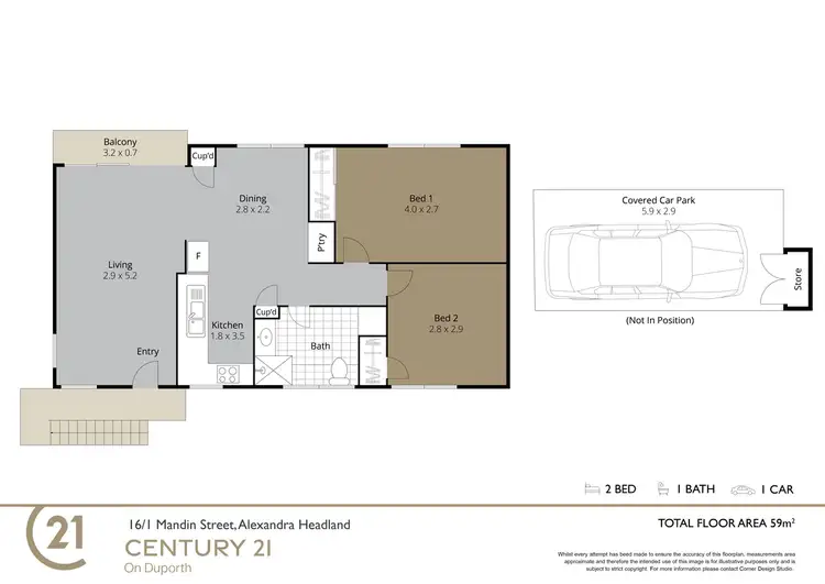 Floorplan of Homely unit listing, 16/1 Mandin Street, Alexandra Headland QLD 4572