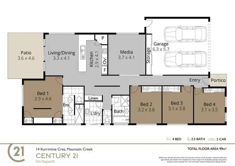 Floorplan of Homely house listing, 14 Kurrimine Crescent, Mountain Creek QLD 4557