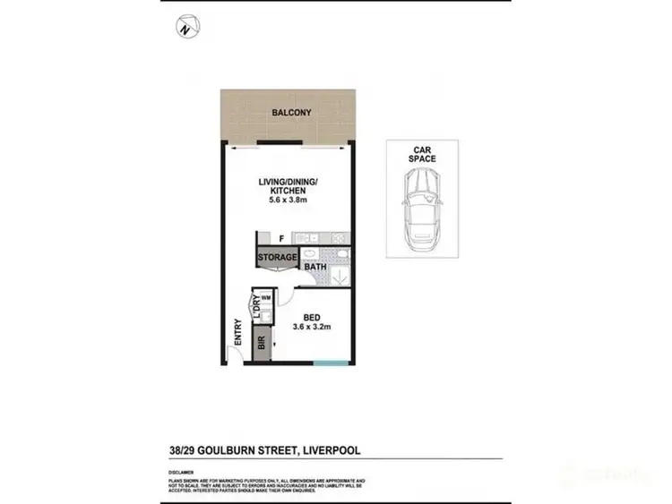 Floorplan of Homely apartment listing, 38/29-31 Goulburn Street, Liverpool NSW 2170