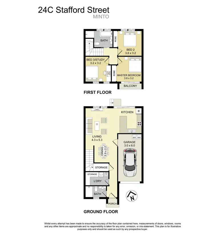 Floorplan of Homely terrace listing, 24C Stafford Street, Minto NSW 2566