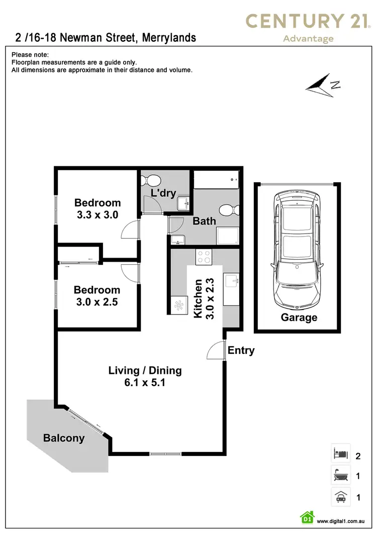 Floorplan of Homely apartment listing, 2/16-18 Newman Street, Merrylands NSW 2160