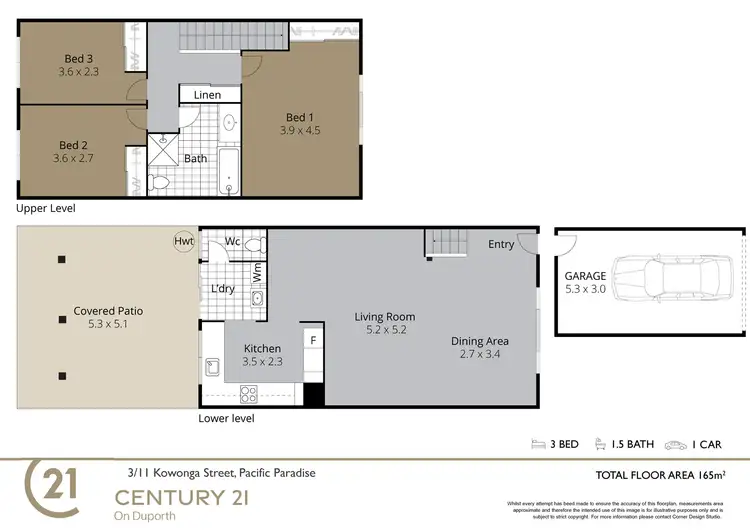Floorplan of Homely townhouse listing, 3/11-13 Kowonga Street, Pacific Paradise QLD 4564