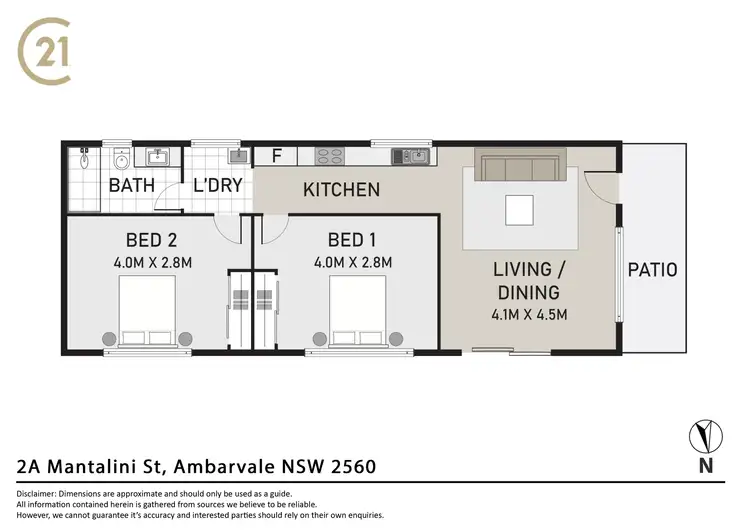 Floorplan of Homely flat listing, 2A Mantalini Street, Ambarvale NSW 2560