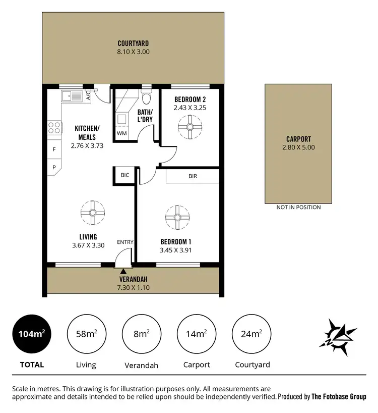 Floorplan of Homely unit listing, 2/11 Alexander Street, Largs Bay SA 5016
