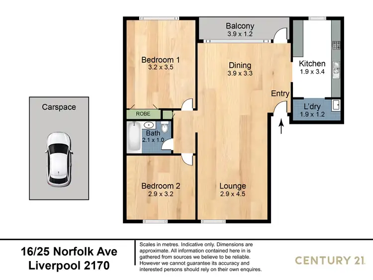 Floorplan of Homely unit listing, 16/25 Norfolk Street, Liverpool NSW 2170