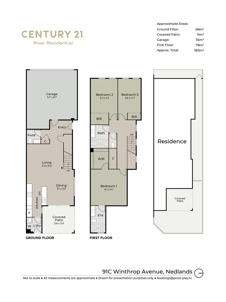 Floorplan of Homely townhouse listing, 91C Winthrop Avenue, Nedlands WA 6009