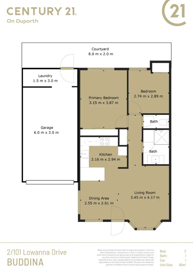 Floorplan of Homely unit listing, 2/101 Lowanna Drive, Buddina QLD 4575