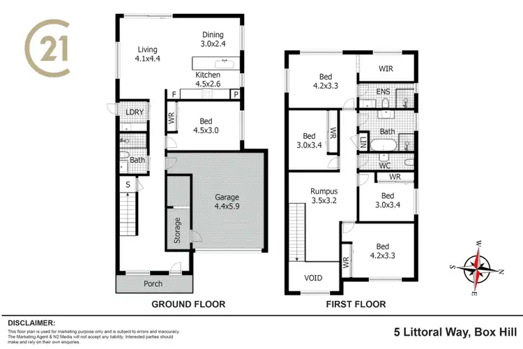 Floorplan of Homely house listing, 5 Littoral Way, Box Hill NSW 2765