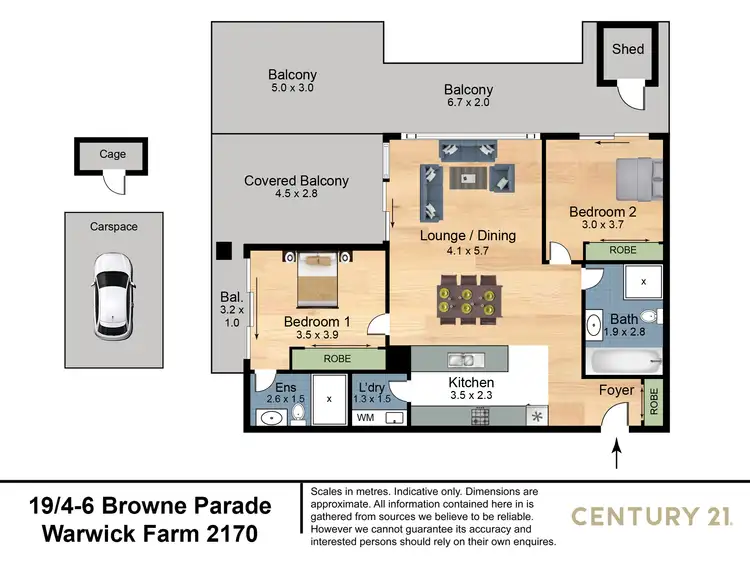 Floorplan of Homely apartment listing, 19/4-6 Browne Parade, Warwick Farm NSW 2170