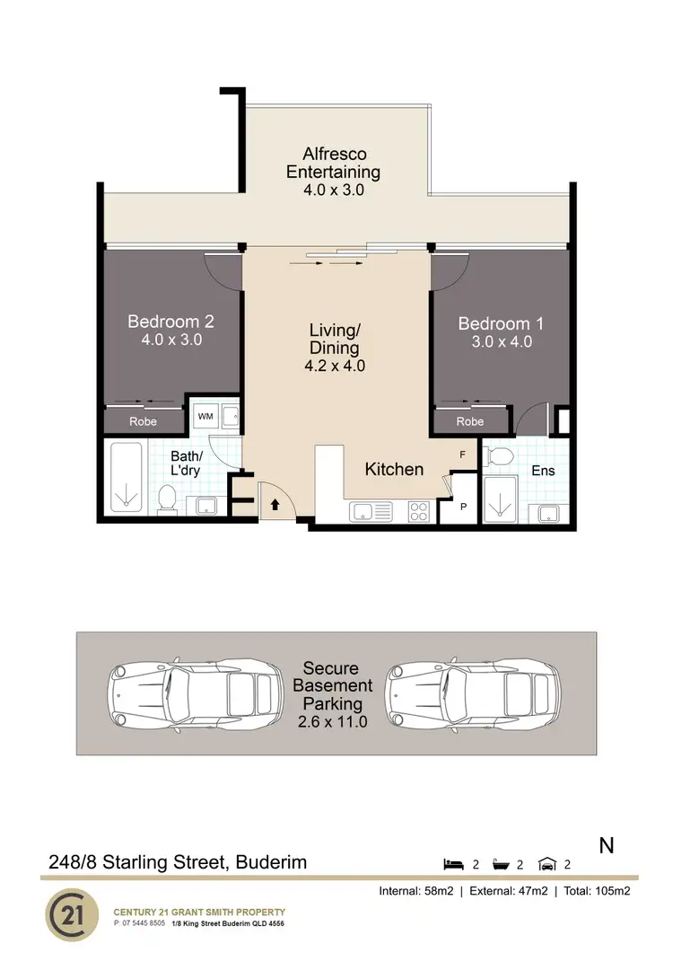 Floorplan of Homely apartment listing, 248/8 Starling Street, Buderim QLD 4556