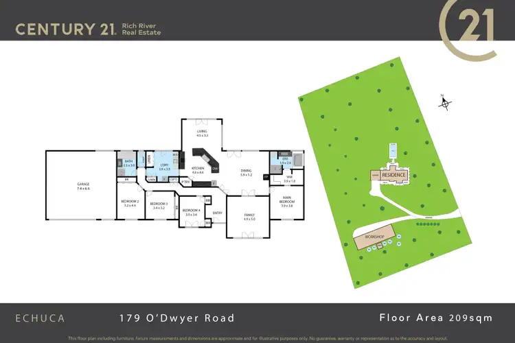 Floorplan of Homely house listing, 179 O'Dwyer Road, Echuca VIC 3564