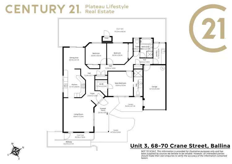 Floorplan of Homely unit listing, 3/68-70 Crane Street, Ballina NSW 2478