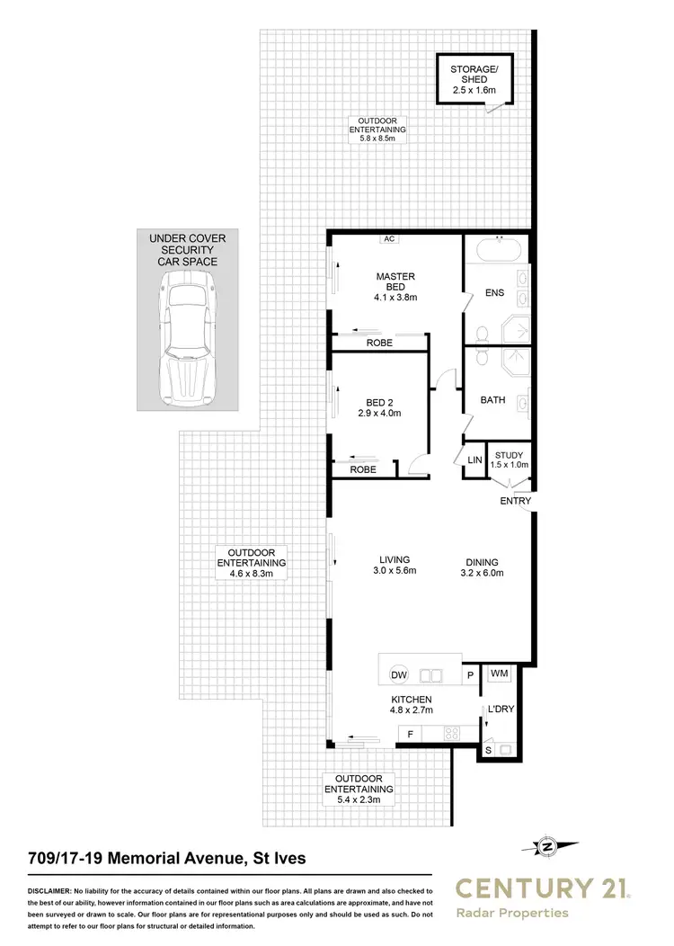 Floorplan of Homely apartment listing, 709/17-19 Memorial Drive, St Ives NSW 2075