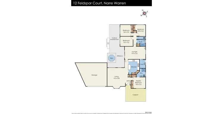 Floorplan of Homely house listing, 12 Feldspar Court, Narre Warren VIC 3805