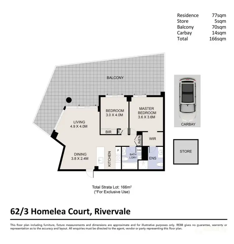 Floorplan of Homely apartment listing, 62/3 Homelea Court, Rivervale WA 6103