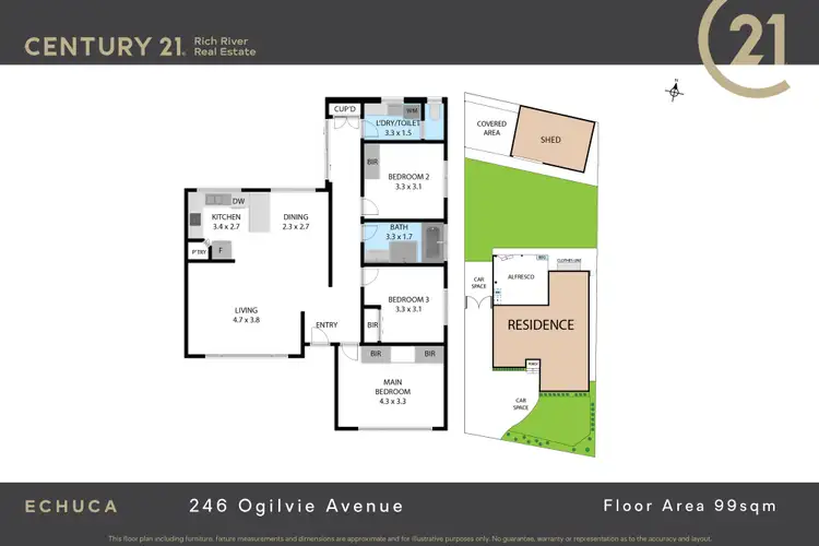 Floorplan of Homely house listing, 246 Ogilvie Avenue, Echuca VIC 3564