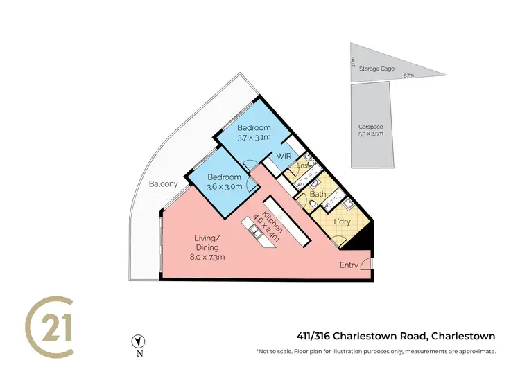 Floorplan of Homely apartment listing, 411/316 Charlestown Road, Charlestown NSW 2290