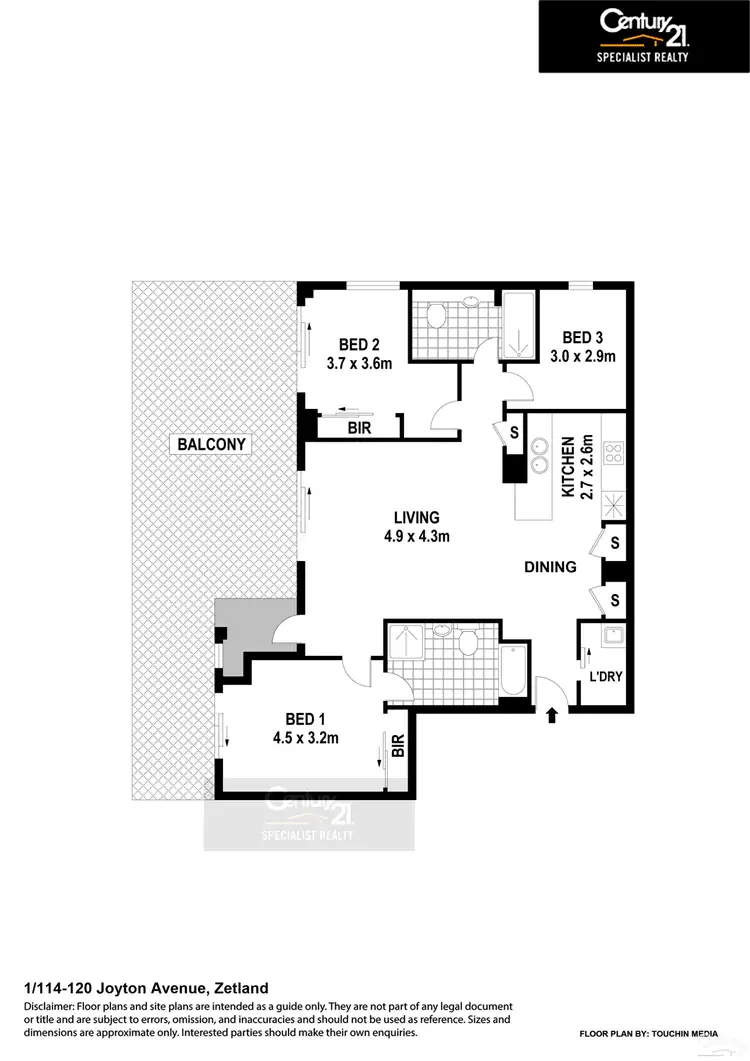 Floorplan of Homely apartment listing, 1/118 Joynton Ave, Zetland NSW 2017