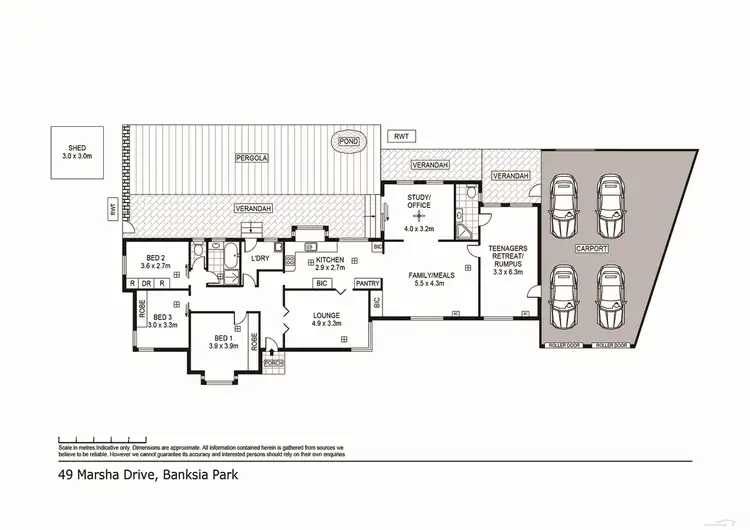 Floorplan of Homely house listing, 49 Marsha Drive, Banksia Park SA 5091