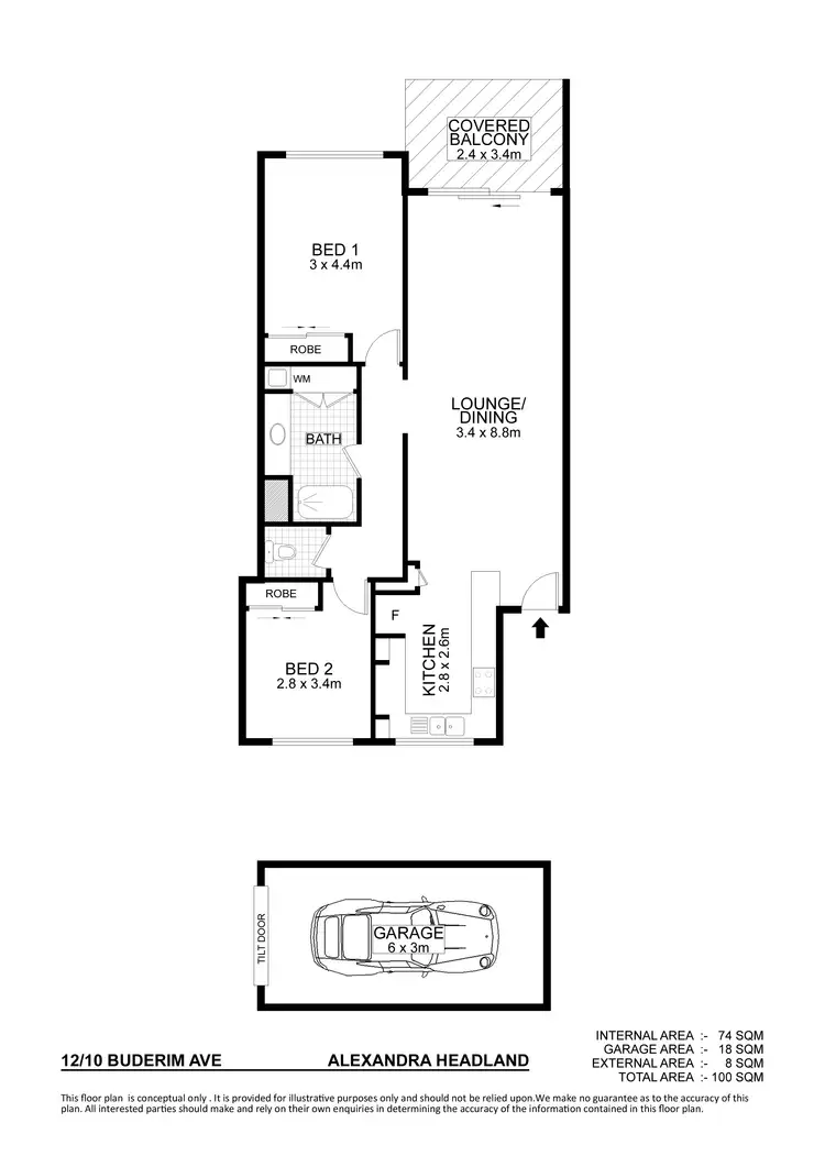 Floorplan of Homely unit listing, 12/10 Buderim Avenue, Alexandra Headland QLD 4572