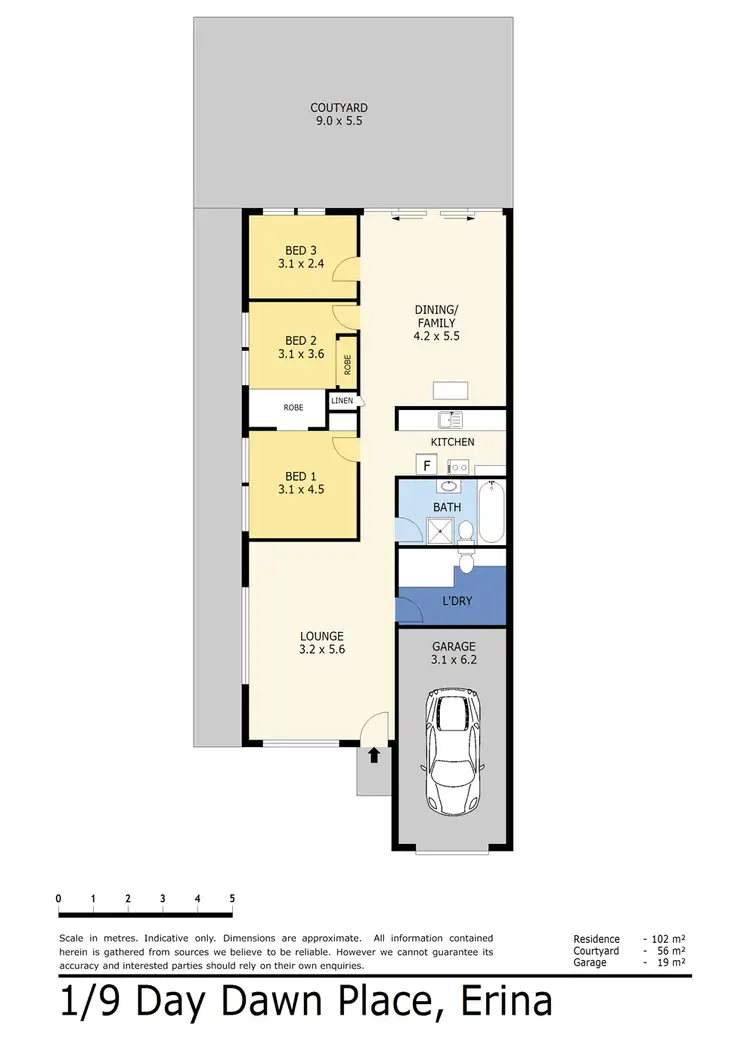 Floorplan of Homely semi-detached listing, 1/9 Day Dawn Place, Erina NSW 2250